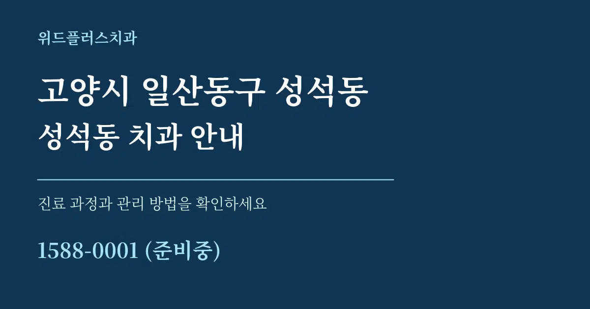 고양시 일산동구 성석동 성석동 치과 안내 서비스 이용 안내 그래픽