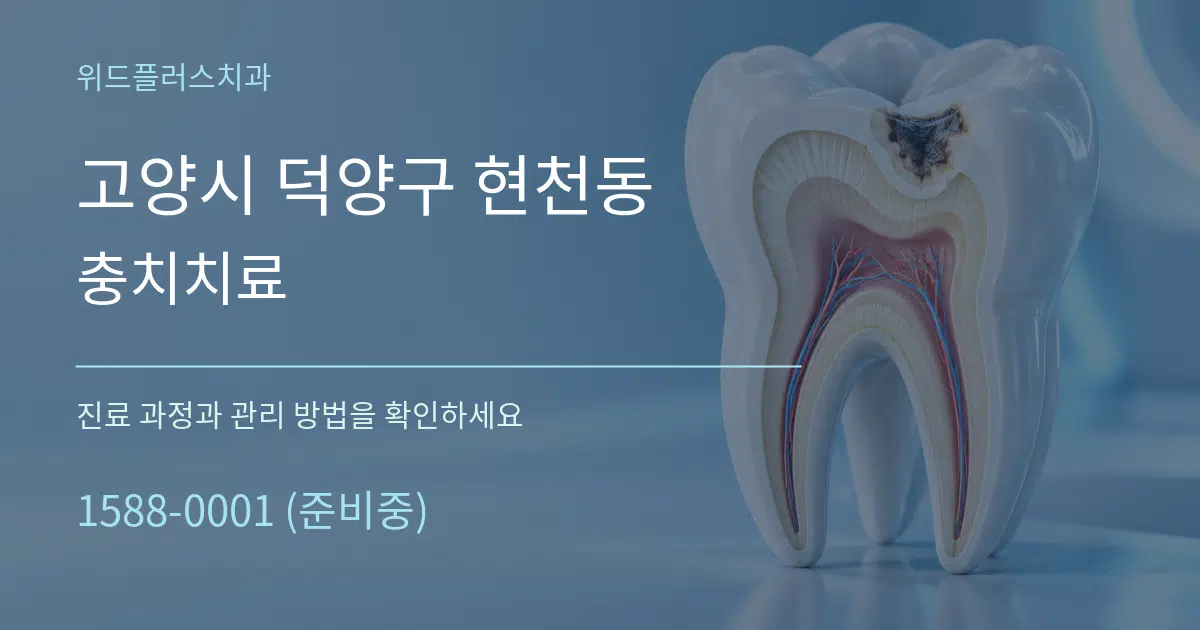 고양시 덕양구 현천동 충치치료 작업 조건 안내 그래픽