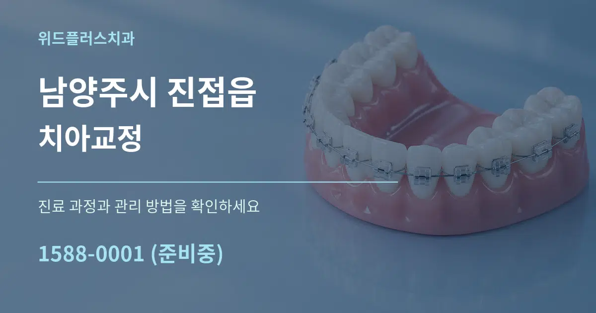 남양주시 진접읍 치아교정 작업 조건 안내 그래픽
