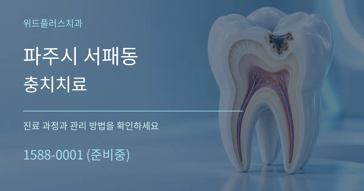 파주시 서패동 충치치료 작업 조건 안내 그래픽