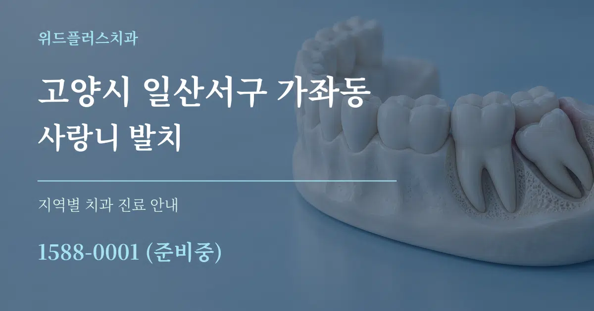 고양시 일산서구 가좌동 사랑니 발치 대표 안내 그래픽