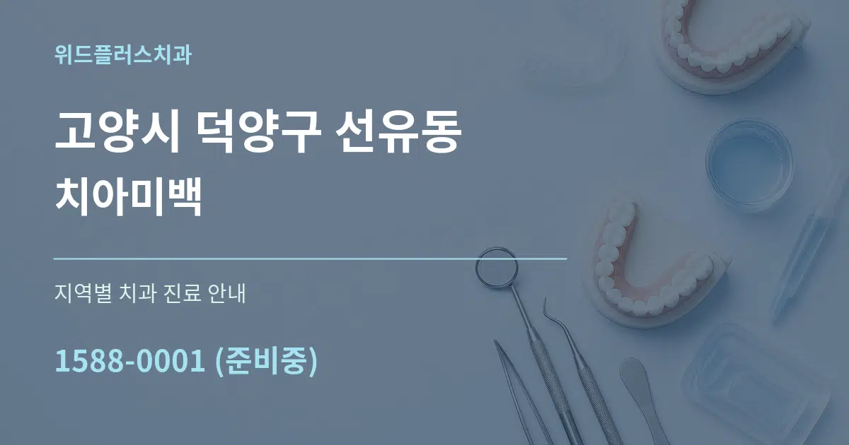 고양시 덕양구 선유동 치아미백 대표 안내 그래픽