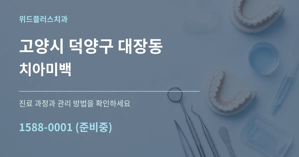 고양시 덕양구 대장동 치아미백 서비스 이용 안내 그래픽