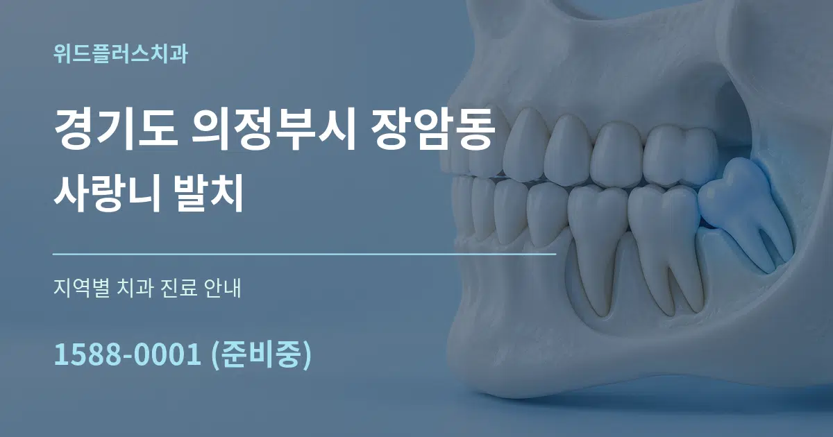 경기도 의정부시 장암동 사랑니 발치 대표 안내 그래픽