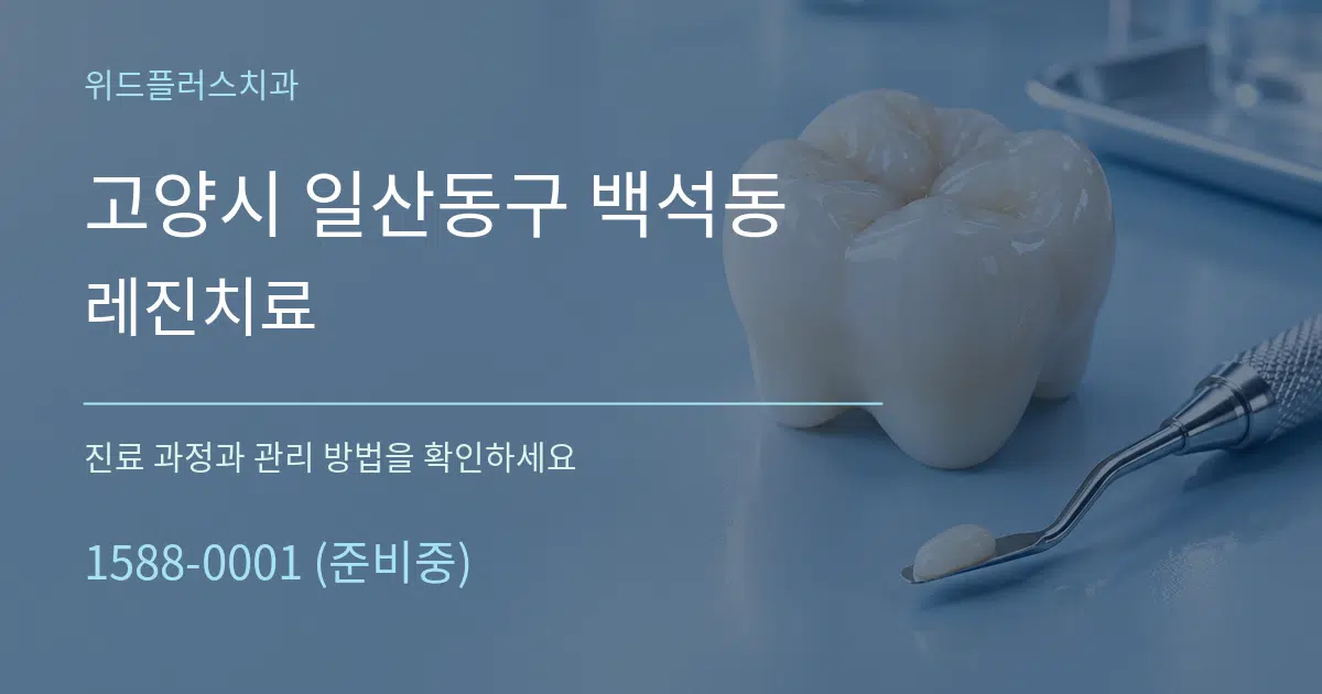 고양시 일산동구 백석동 레진치료 작업 조건 안내 그래픽