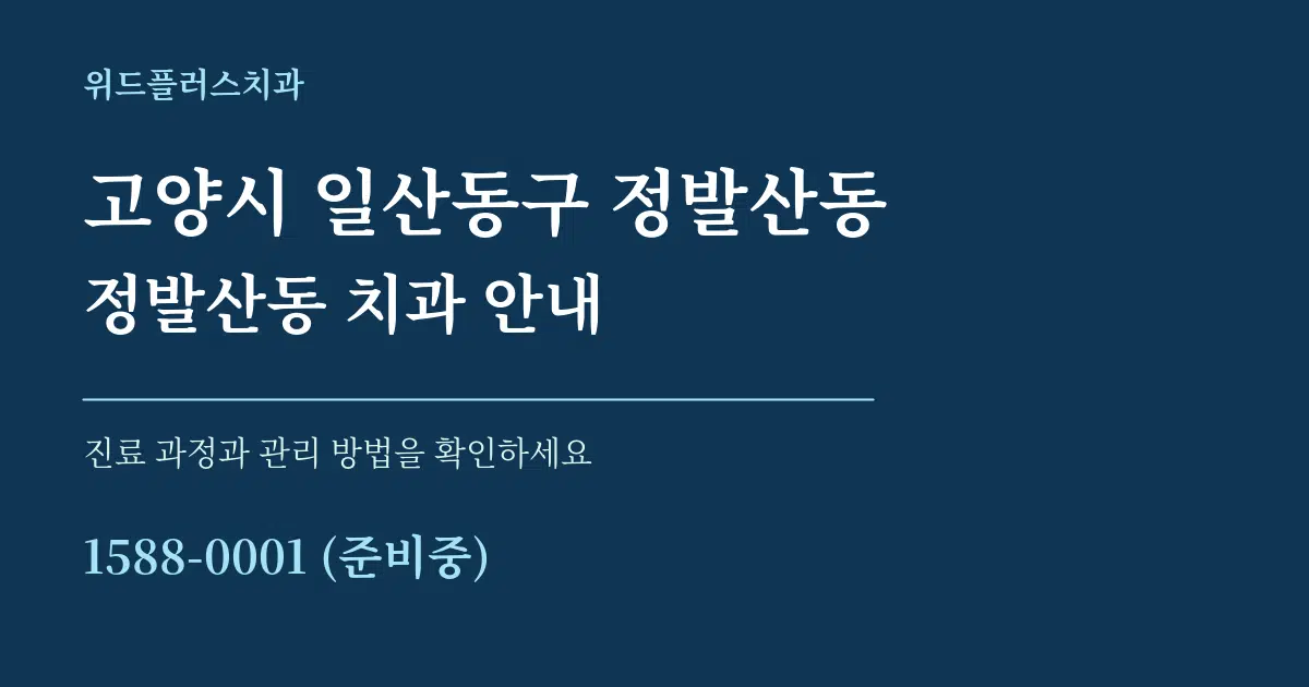 고양시 일산동구 정발산동 정발산동 치과 안내 서비스 이용 안내 그래픽