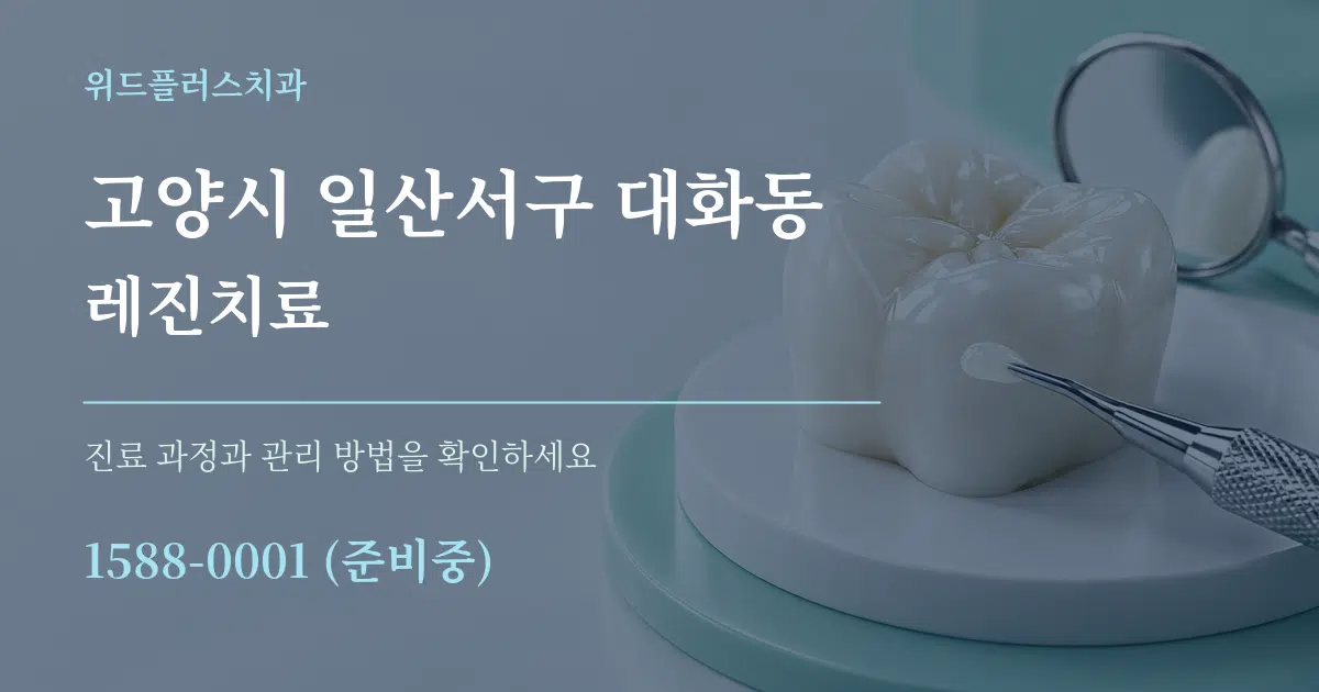 고양시 일산서구 대화동 레진치료 작업 조건 안내 그래픽