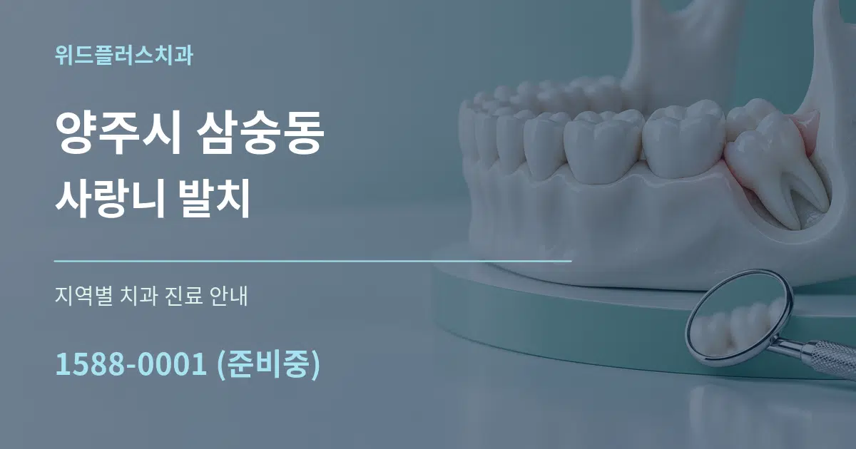 양주시 삼숭동 사랑니 발치 대표 안내 그래픽