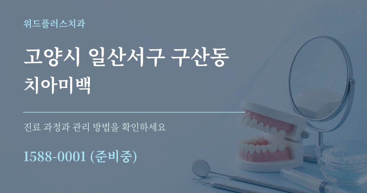 고양시 일산서구 구산동 치아미백 작업 조건 안내 그래픽
