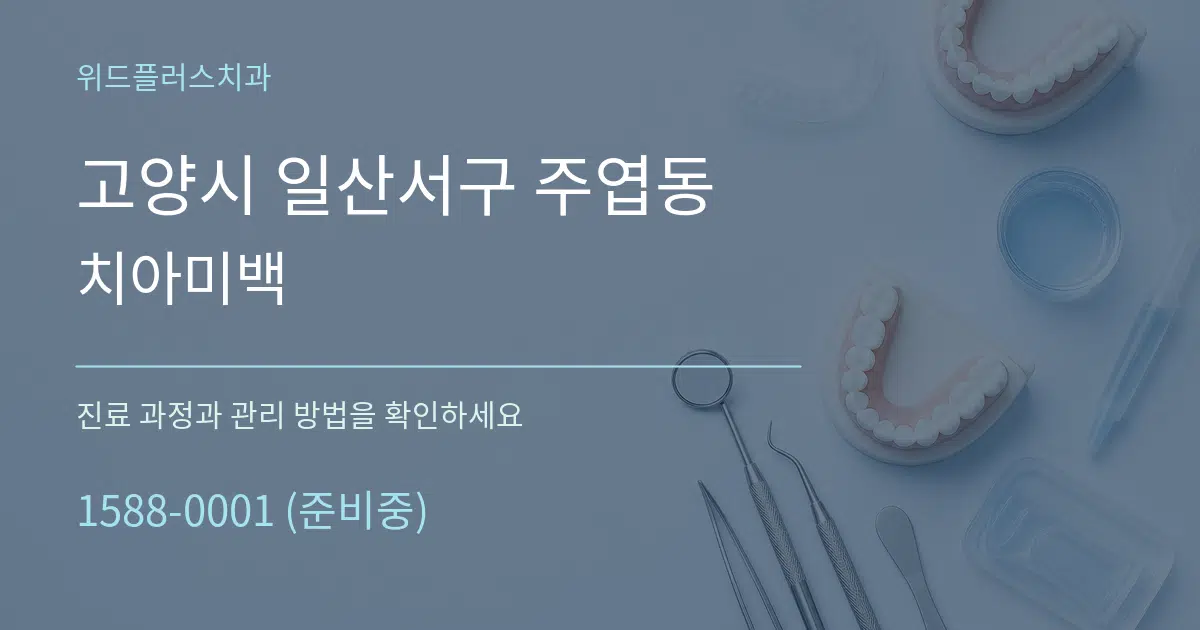 고양시 일산서구 주엽동 치아미백 작업 조건 안내 그래픽