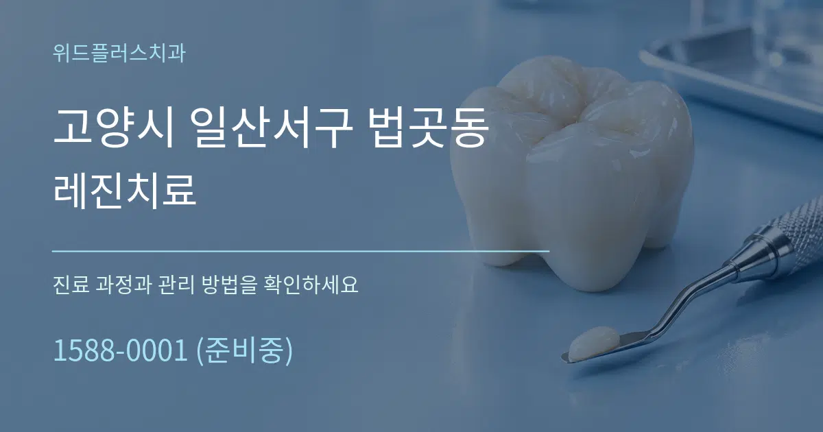 고양시 일산서구 법곳동 레진치료 작업 조건 안내 그래픽