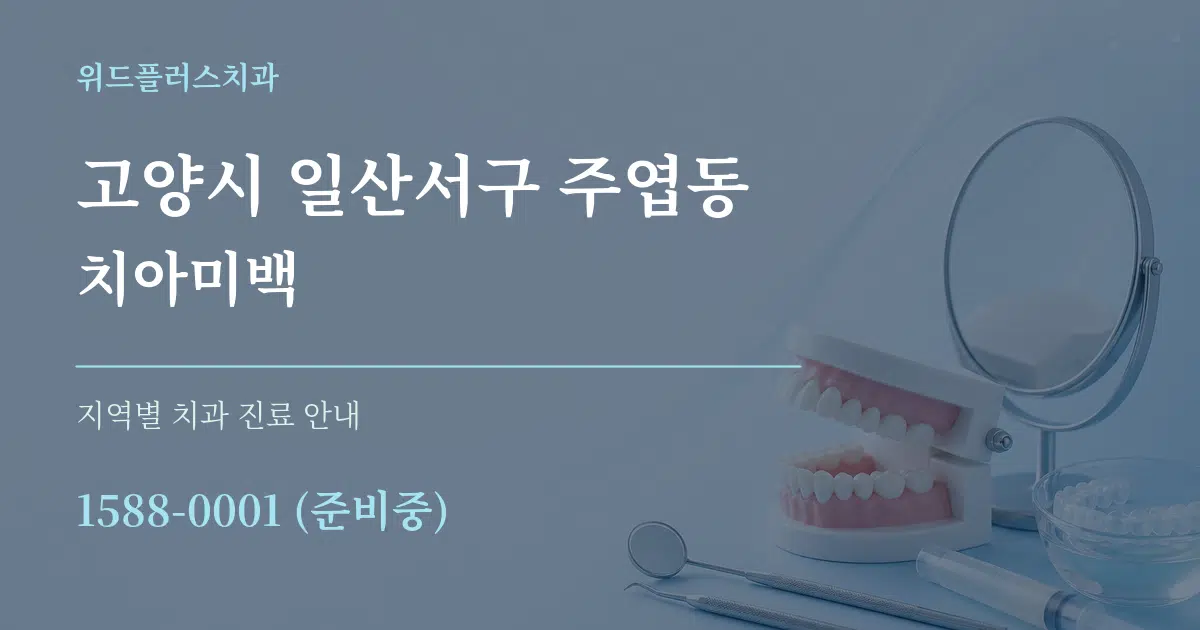 고양시 일산서구 주엽동 치아미백 대표 안내 그래픽
