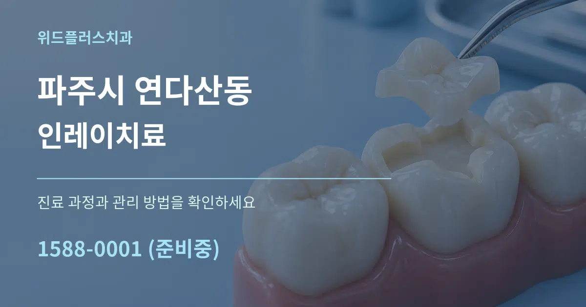파주시 연다산동 인레이치료 작업 조건 안내 그래픽