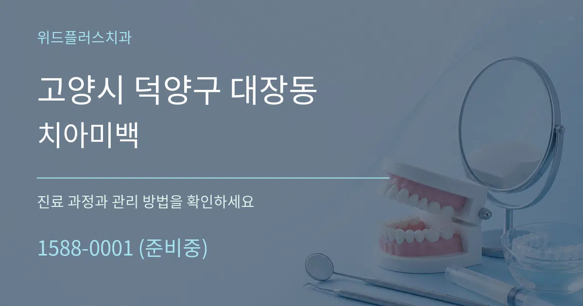 고양시 덕양구 대장동 치아미백 작업 조건 안내 그래픽
