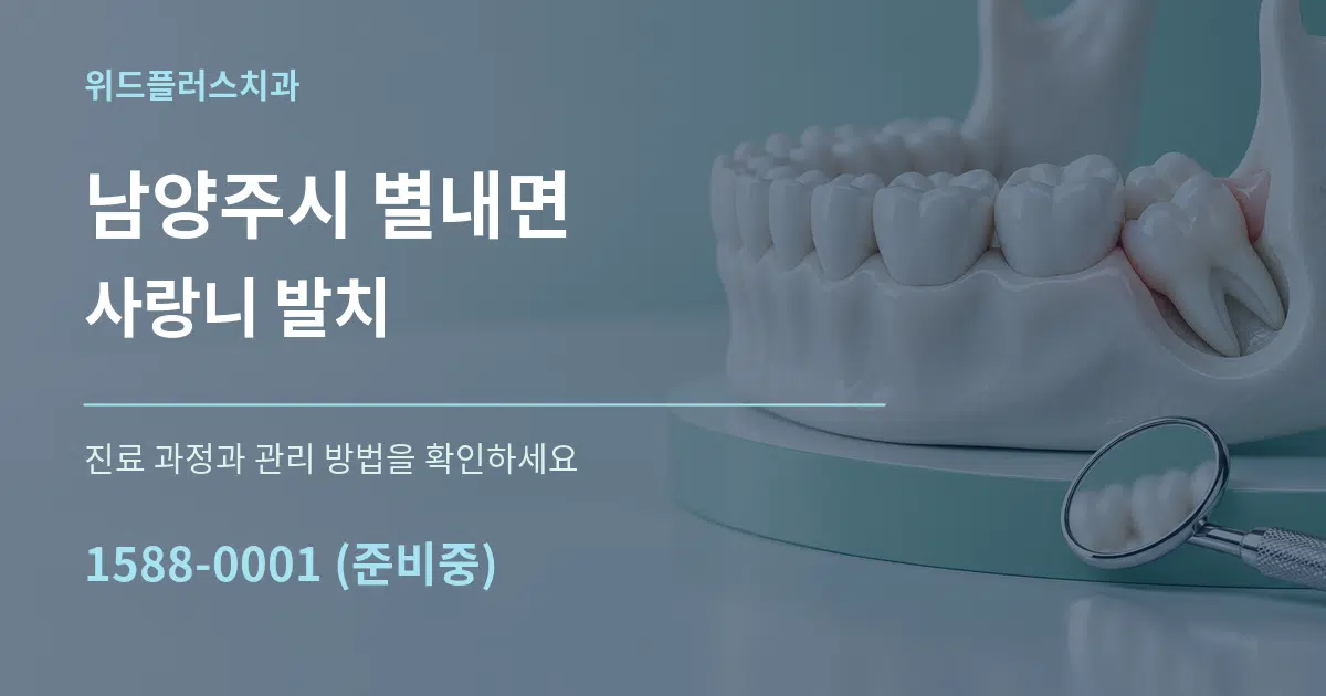 남양주시 별내면 사랑니 발치 작업 조건 안내 그래픽