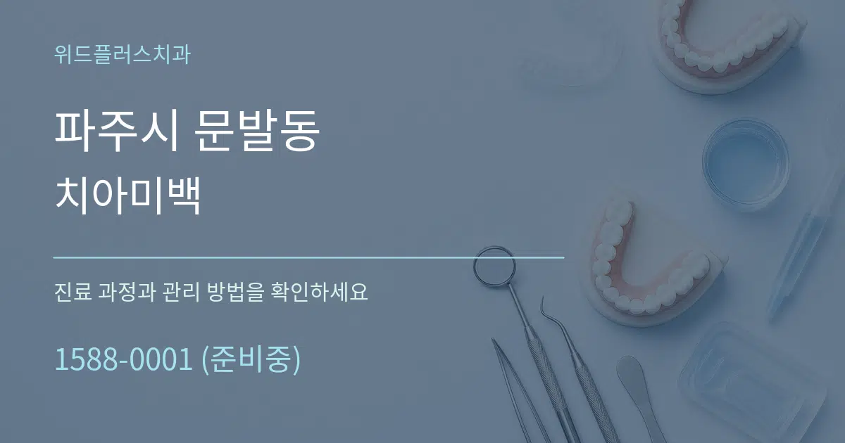 파주시 문발동 치아미백 작업 조건 안내 그래픽