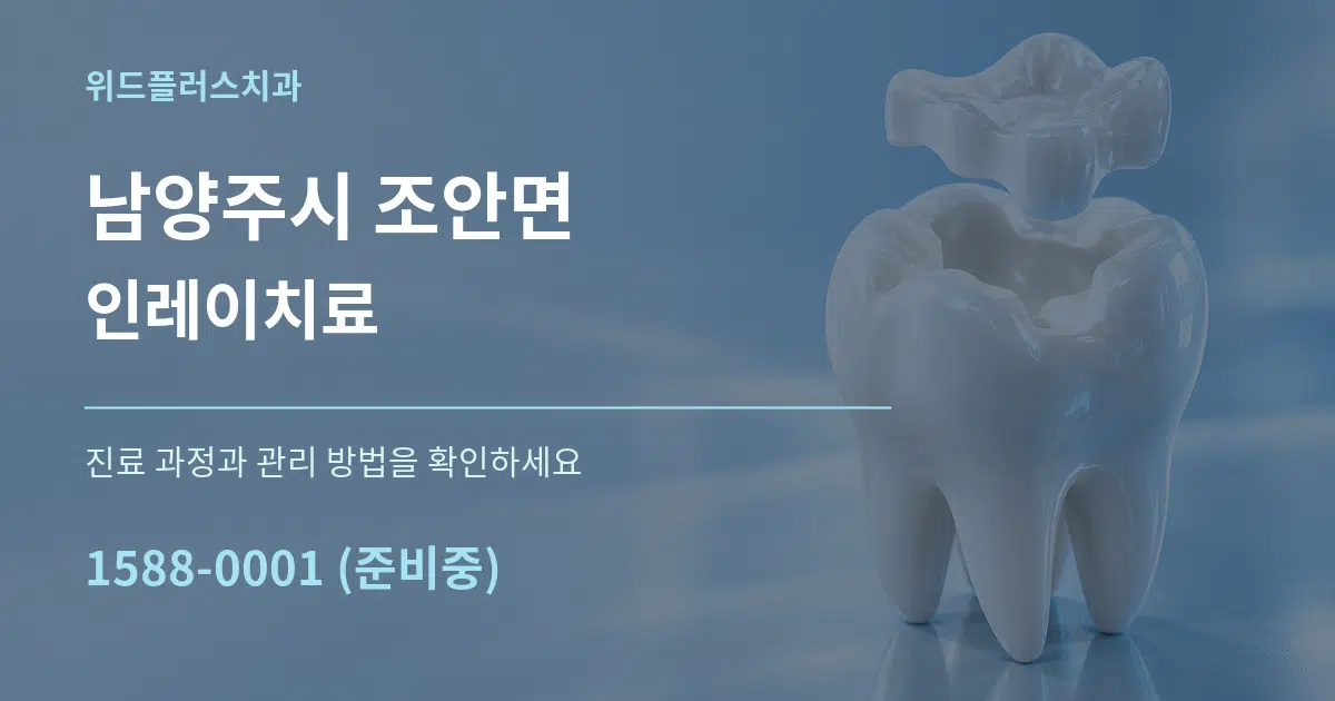 남양주시 조안면 인레이치료 작업 조건 안내 그래픽