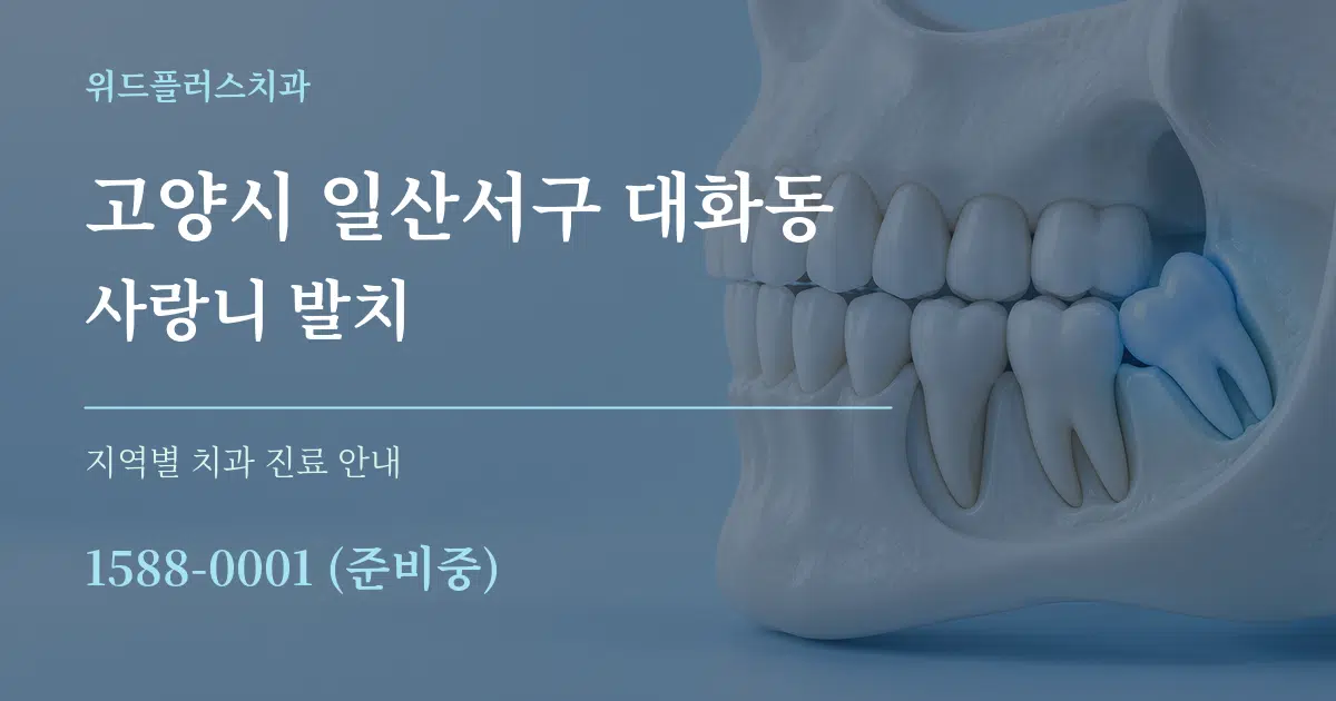 고양시 일산서구 대화동 사랑니 발치 대표 안내 그래픽