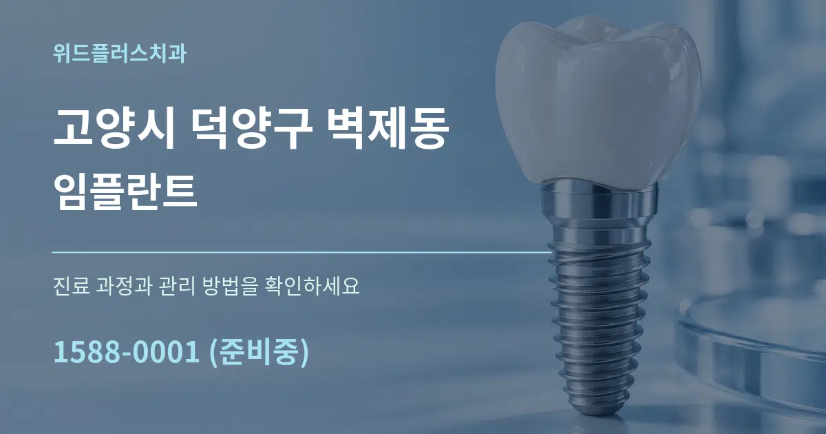 고양시 덕양구 벽제동 임플란트 서비스 이용 안내 그래픽
