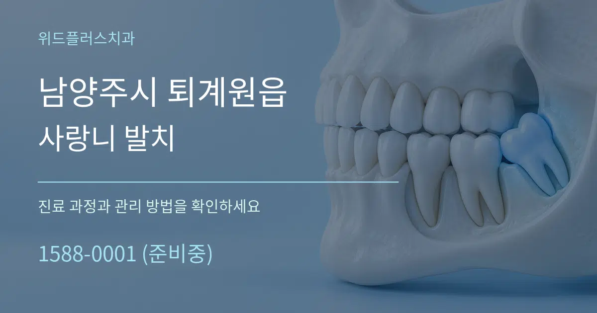 남양주시 퇴계원읍 사랑니 발치 작업 조건 안내 그래픽