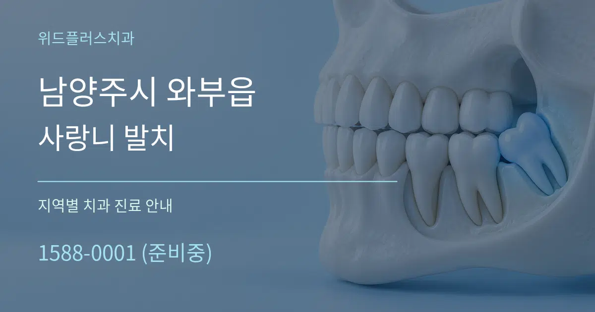 남양주시 와부읍 사랑니 발치 대표 안내 그래픽