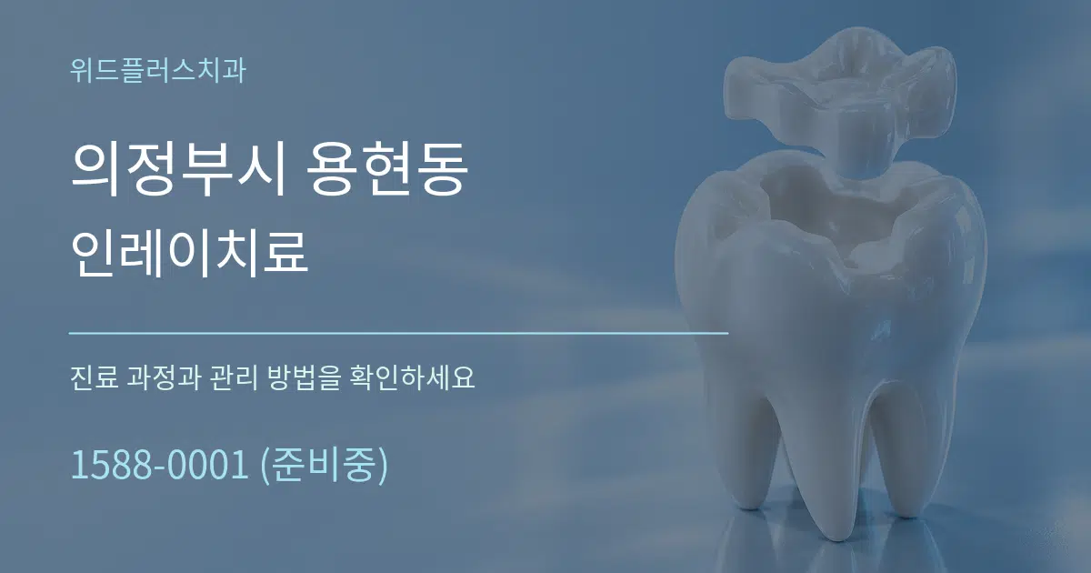 의정부시 용현동 인레이치료 작업 조건 안내 그래픽