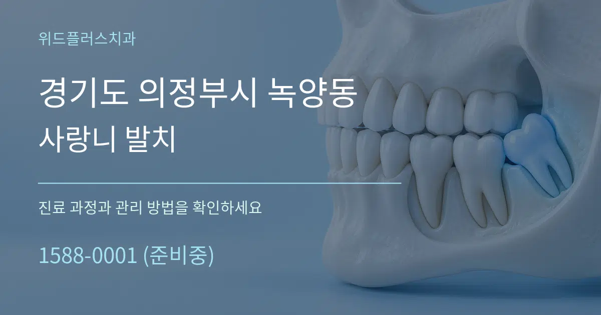 경기도 의정부시 녹양동 사랑니 발치 작업 조건 안내 그래픽