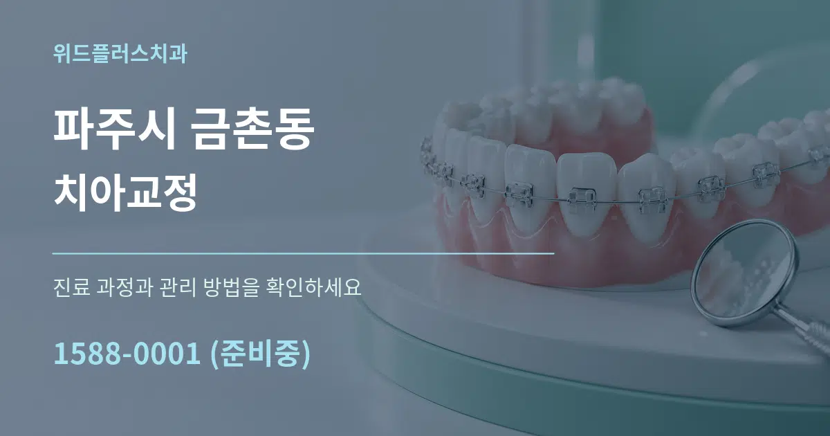 파주시 금촌동 치아교정 작업 조건 안내 그래픽