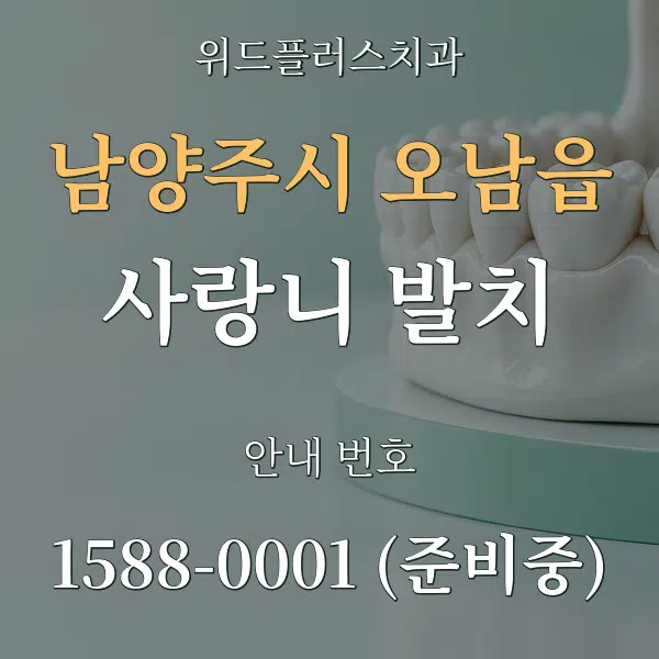 남양주시 오남읍 사랑니 발치 대표 안내 그래픽
