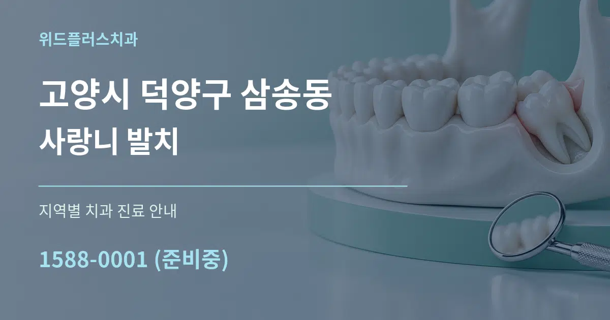 고양시 덕양구 삼송동 사랑니 발치 대표 안내 그래픽