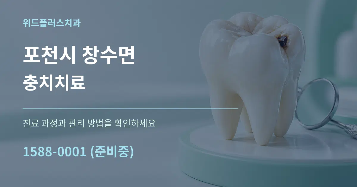 포천시 창수면 충치치료 작업 조건 안내 그래픽