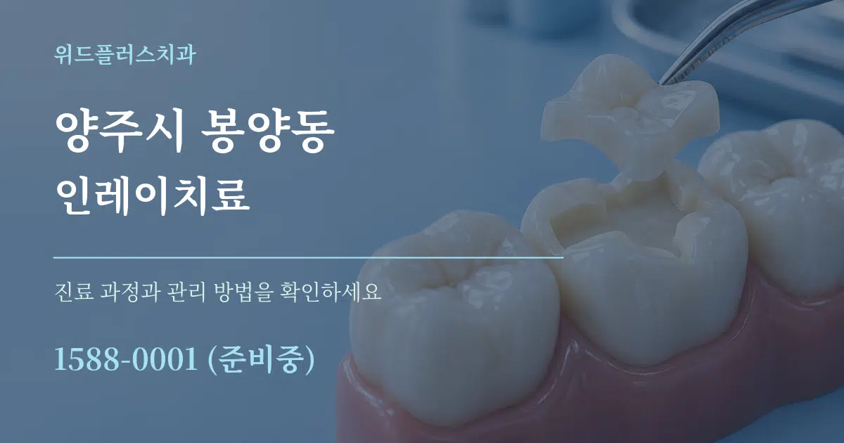 양주시 봉양동 인레이치료 작업 조건 안내 그래픽