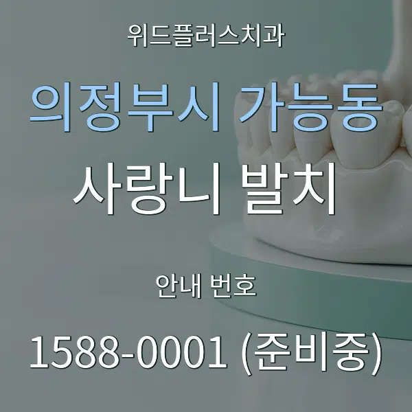 의정부시 가능동 사랑니 발치 대표 안내 그래픽