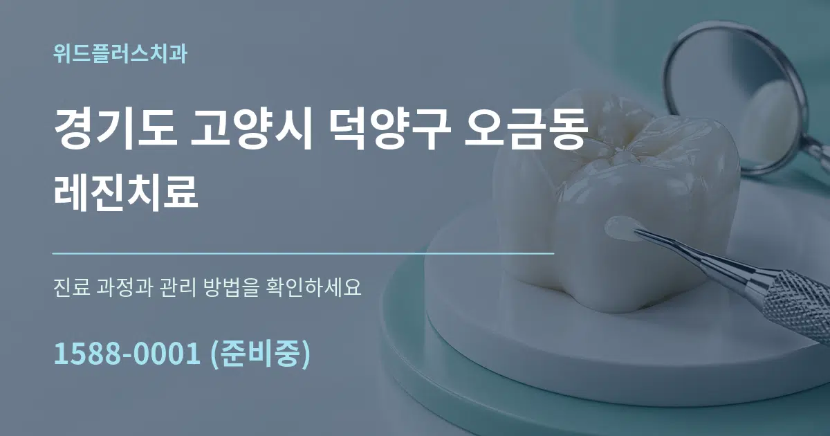 경기도 고양시 덕양구 오금동 레진치료 작업 조건 안내 그래픽