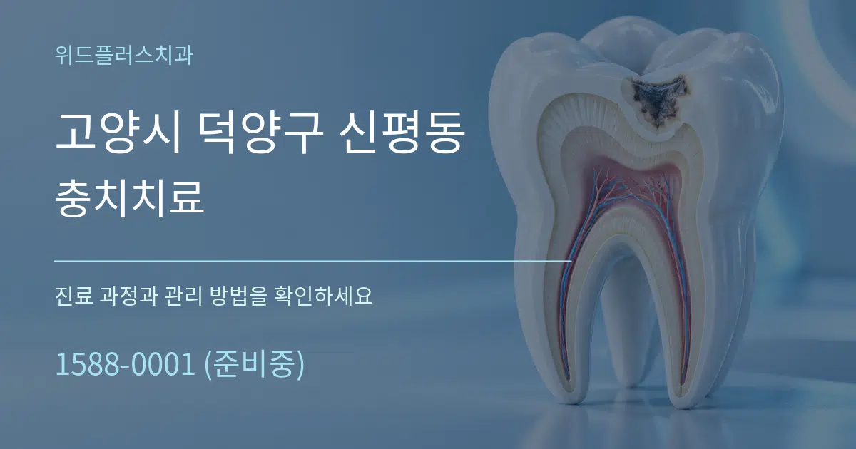 고양시 덕양구 신평동 충치치료 작업 조건 안내 그래픽