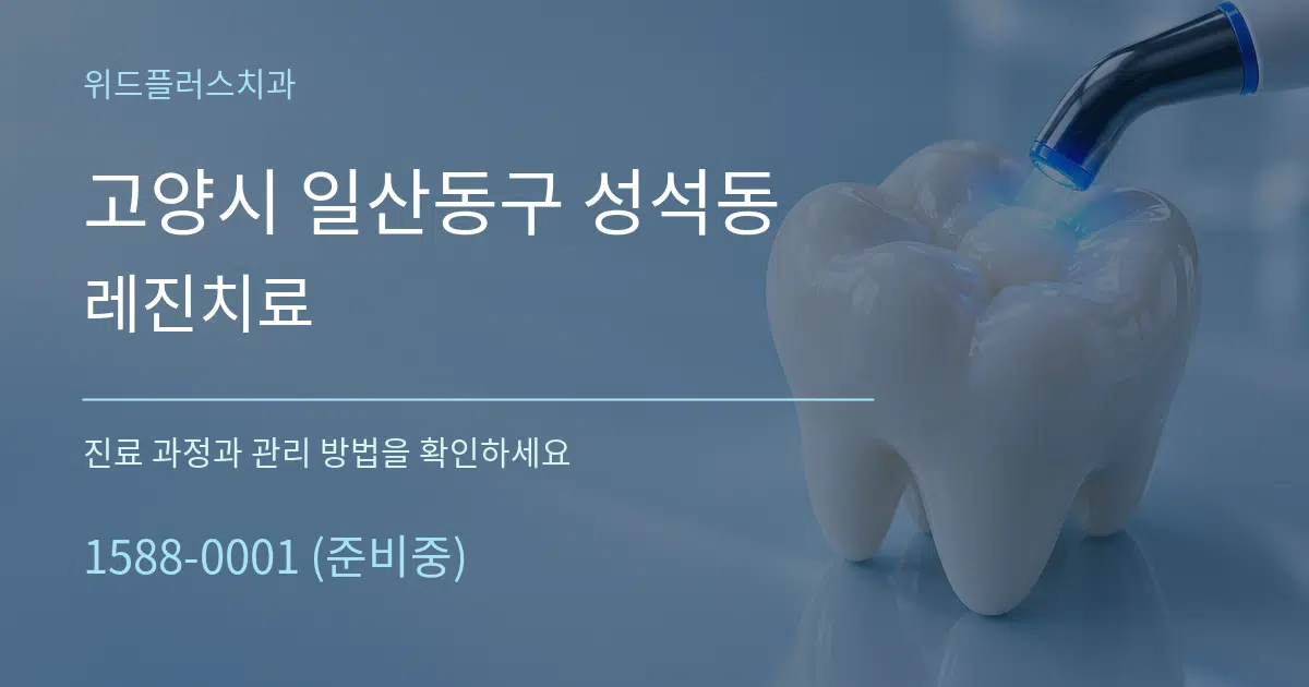 고양시 일산동구 성석동 레진치료 작업 조건 안내 그래픽