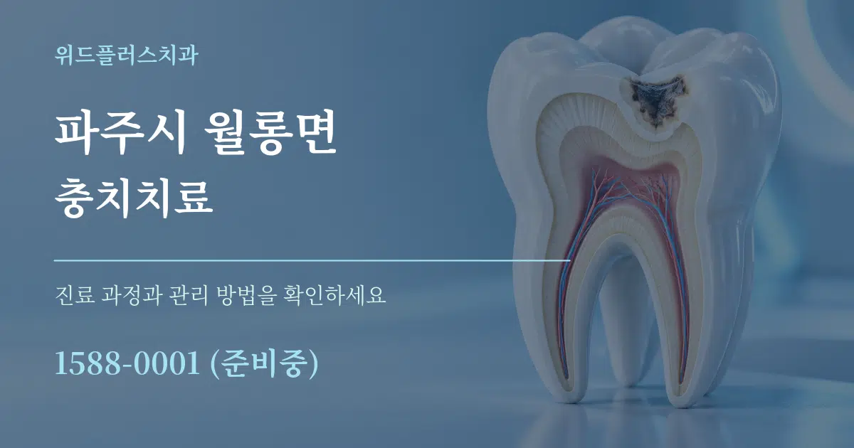파주시 월롱면 충치치료 작업 조건 안내 그래픽