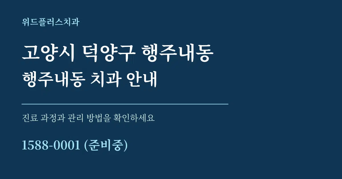 고양시 덕양구 행주내동 행주내동 치과 안내 서비스 이용 안내 그래픽