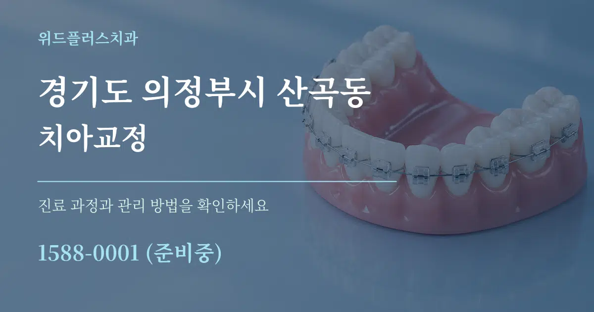 경기도 의정부시 산곡동 치아교정 작업 조건 안내 그래픽