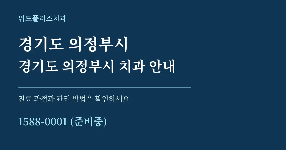 경기도 의정부시 경기도 의정부시 치과 안내 서비스 이용 안내 그래픽