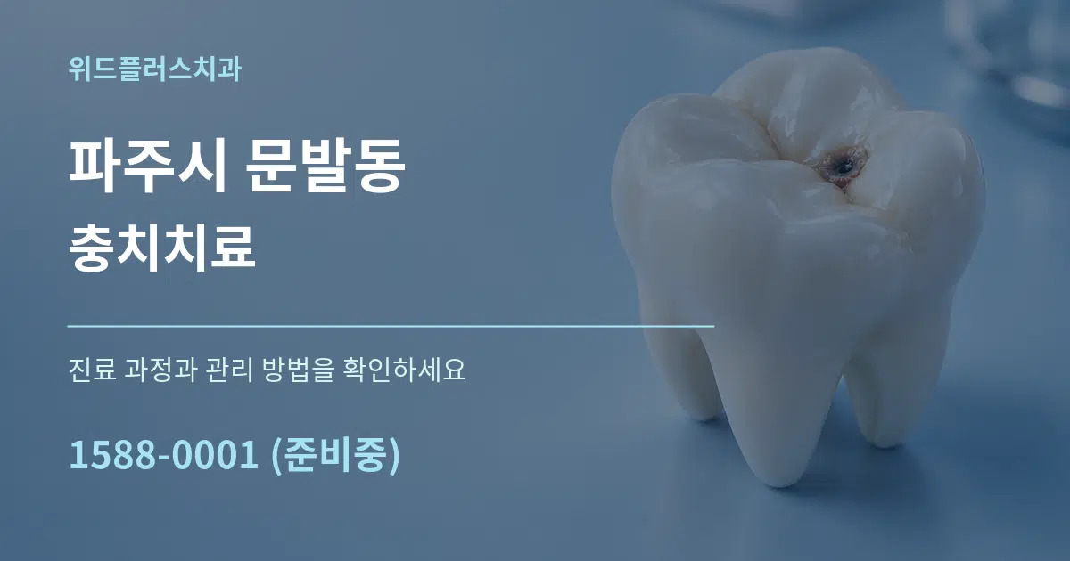 파주시 문발동 충치치료 작업 조건 안내 그래픽