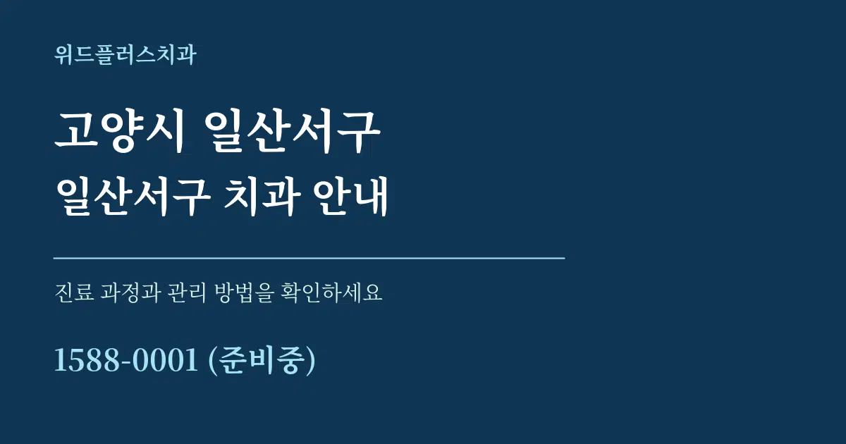 고양시 일산서구 일산서구 치과 안내 서비스 이용 안내 그래픽