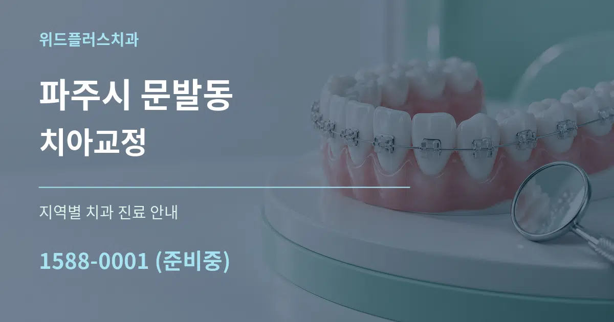 파주시 문발동 치아교정 대표 안내 그래픽