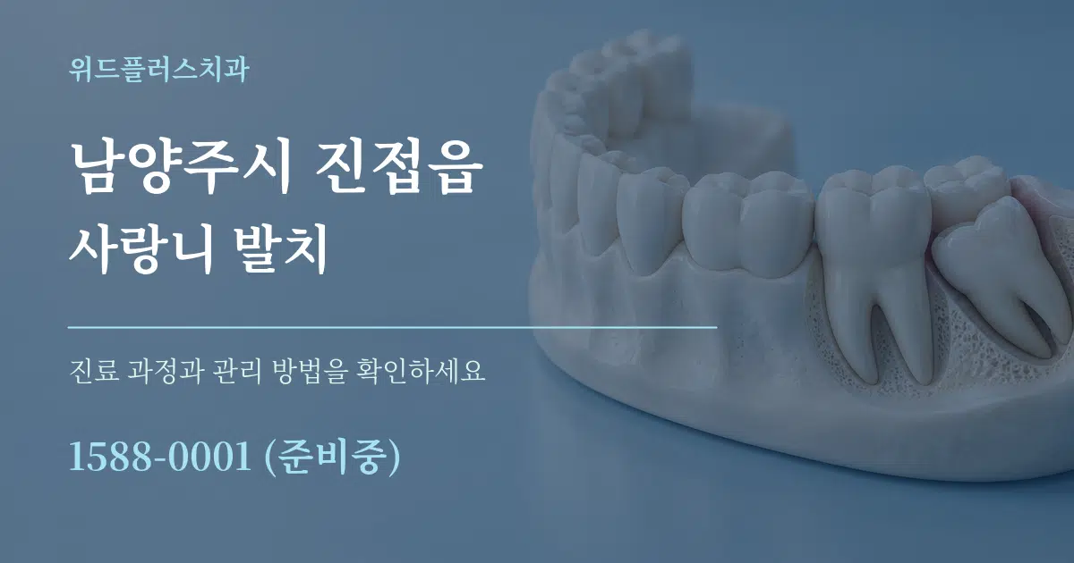 남양주시 진접읍 사랑니 발치 작업 조건 안내 그래픽