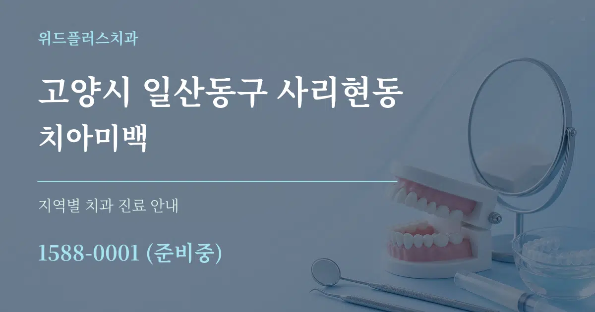 고양시 일산동구 사리현동 치아미백 대표 안내 그래픽