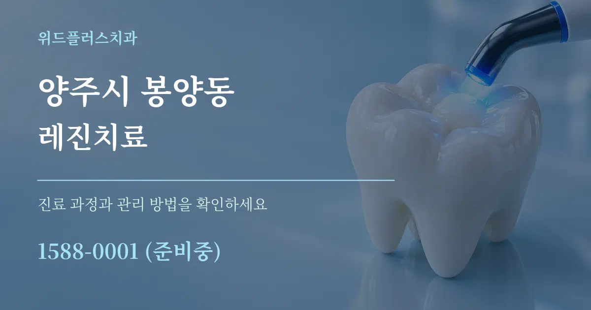 양주시 봉양동 레진치료 서비스 이용 안내 그래픽