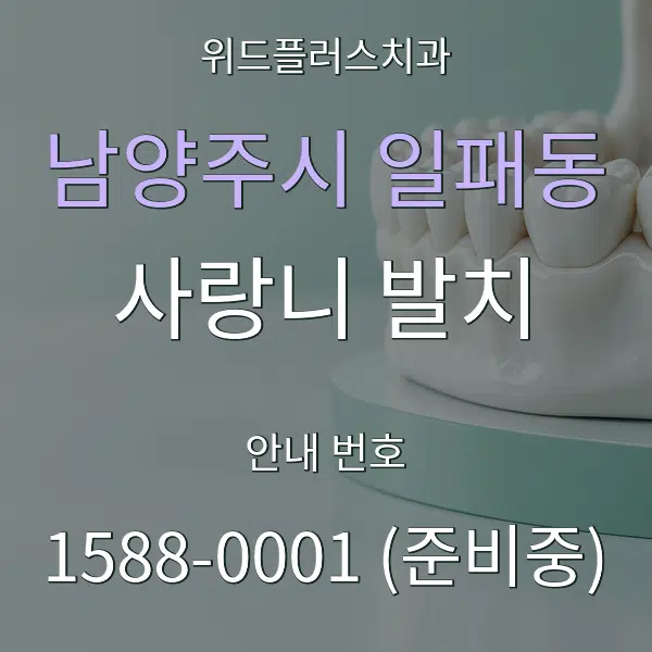 남양주시 일패동 사랑니 발치 대표 안내 그래픽