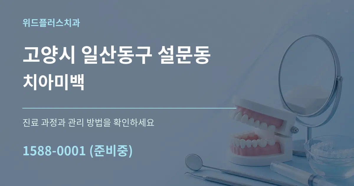 고양시 일산동구 설문동 치아미백 작업 조건 안내 그래픽