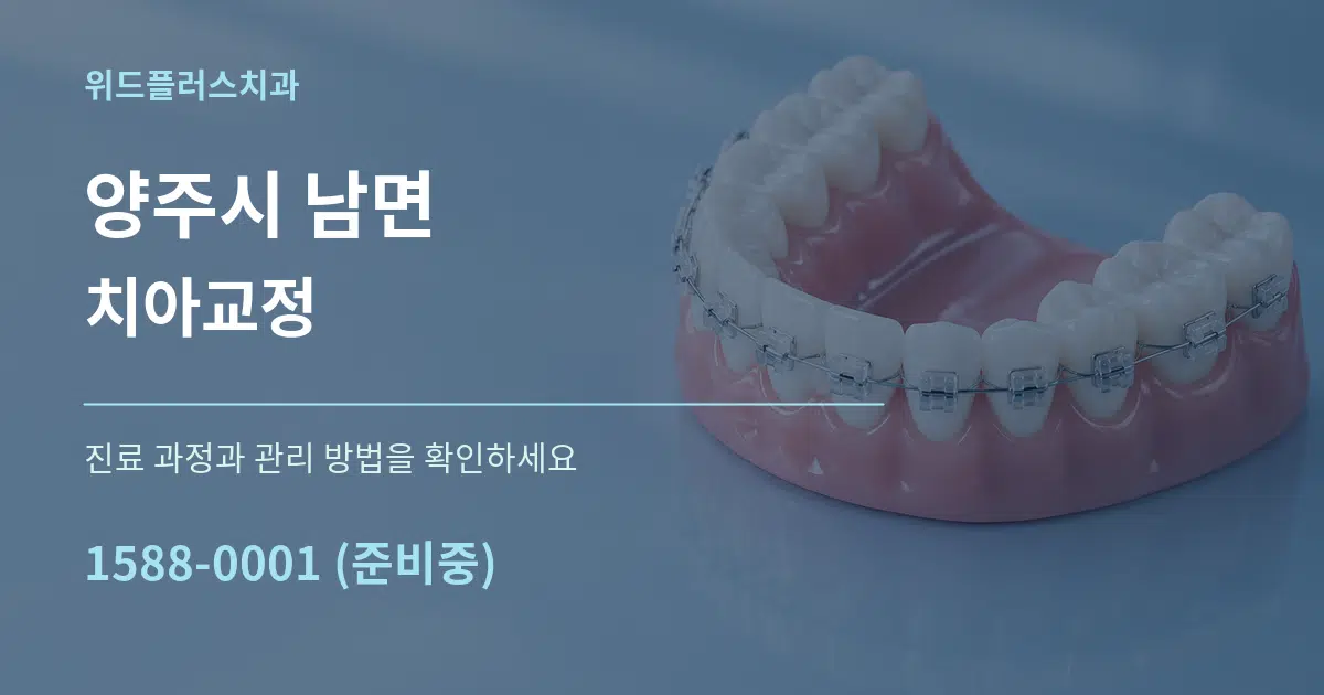 양주시 남면 치아교정 작업 조건 안내 그래픽
