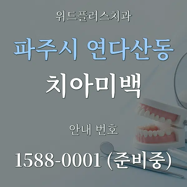 파주시 연다산동 치아미백 대표 안내 그래픽